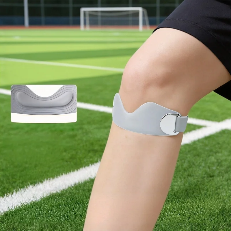 2Pcs Silicone Patella Knee Strap Adjustable Knee Support Band for Running Fitness Sports