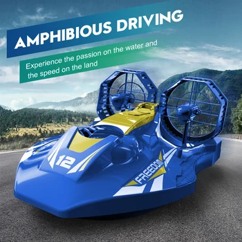 2IN1 Water Land Amphibious Drift RC Car 2.4G 4CH Remote Control Drift Electric Stunt Car Hovercraft Boat Toys for Children