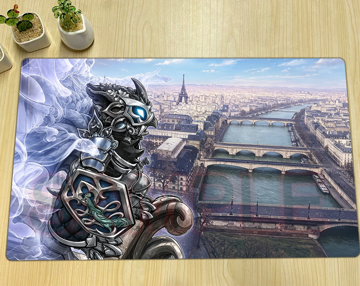 YuGiOh The Lady's Protectors Playmat TCG CCG Mat Board Game Duel Pad Trading Card Game Mat Rubber Mousepad Free Bag 600x350x2mm
