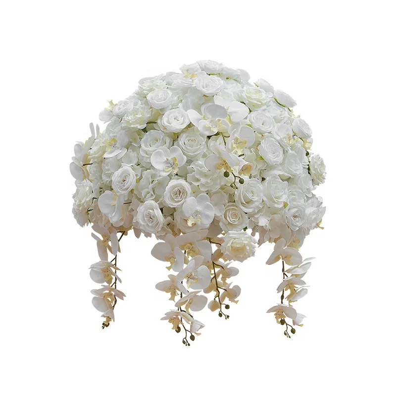 

Artificial orchid flower ball ornaments of different sizes for wedding table decoration