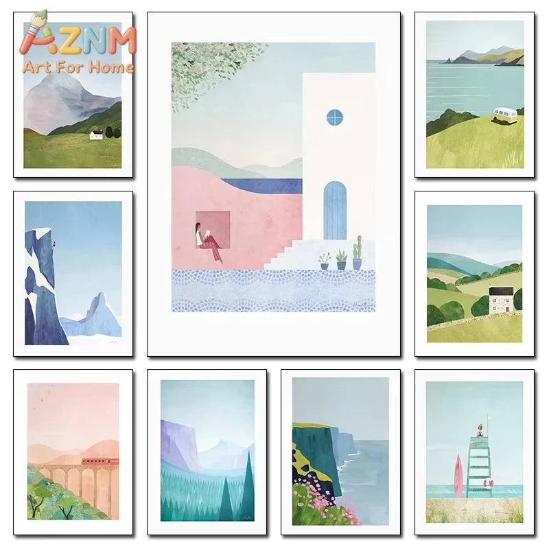 1PC Minimalist Retro Style Natural Landscape Yosemite Tourism Art Poster Canvas Prints Mural Painting Living Room Home Decor