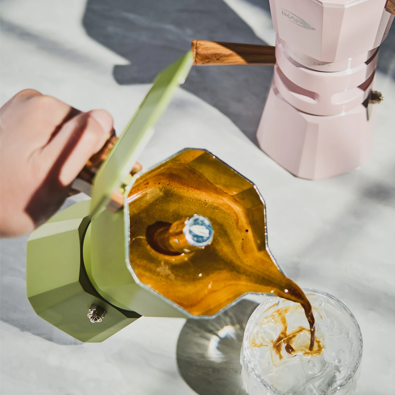 

IKAPE Espresso Moka Pot, с кофеваркой с регулируемой температурой, кофемашина для эспрессо, кухонные инструменты