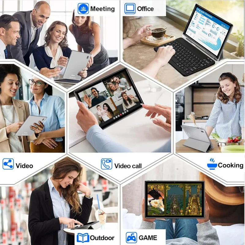 Oangcc 10,1" Android 12 Tablet PC UNISOC SC9863A Octa-Core 8000mAh 4GB RAM 64GB ROM 1280*800 IPS Dual Kameras WIFI Bluetooth 5.0