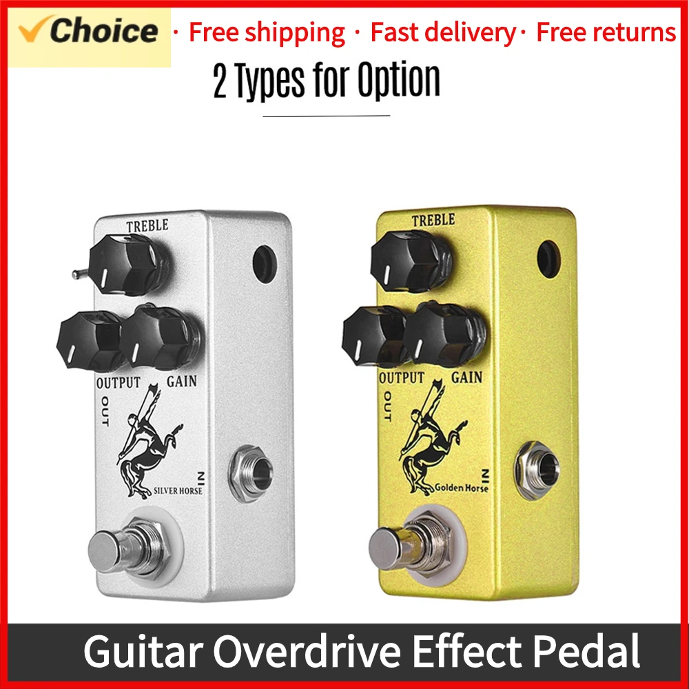 MOSKY SILVER/GOLDEN HORSE Effect Pedal overdrive/boost Horse Guitars Volume Reverb Bass Klon Centaur Effect Pedal Stage Audio