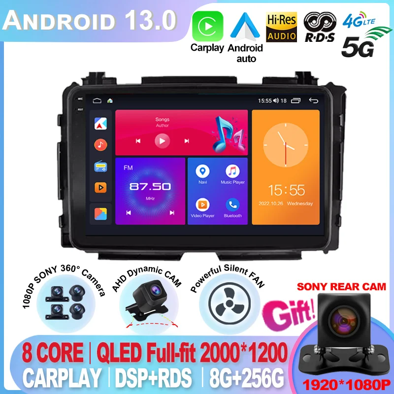 

For Honda HR-V HRV XRV Vezel 2013 - 2019 Android 13 Car Radio Multimedia Video Player Navigation GPS 2 Din Carplay Auto 1280*720