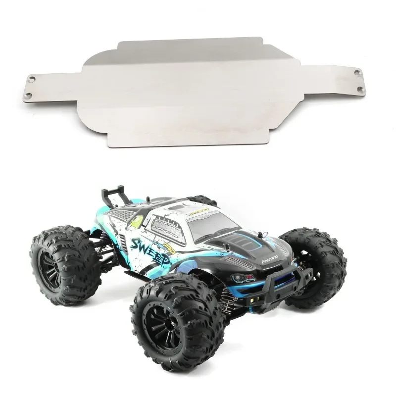 Aço inoxidável Chassis Armadura, Gearbox Protector, Skid Plate, SCY 16101, 16102, 16103 Pro, 1/16 RC, Peças de atualização do carro, Acessórios