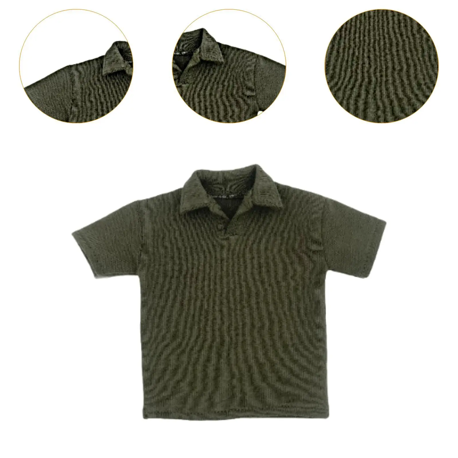 Männliches Revers-T-Shirt im Maßstab 1:6 für 12-Zoll-Figuren, Puppenbekleidung