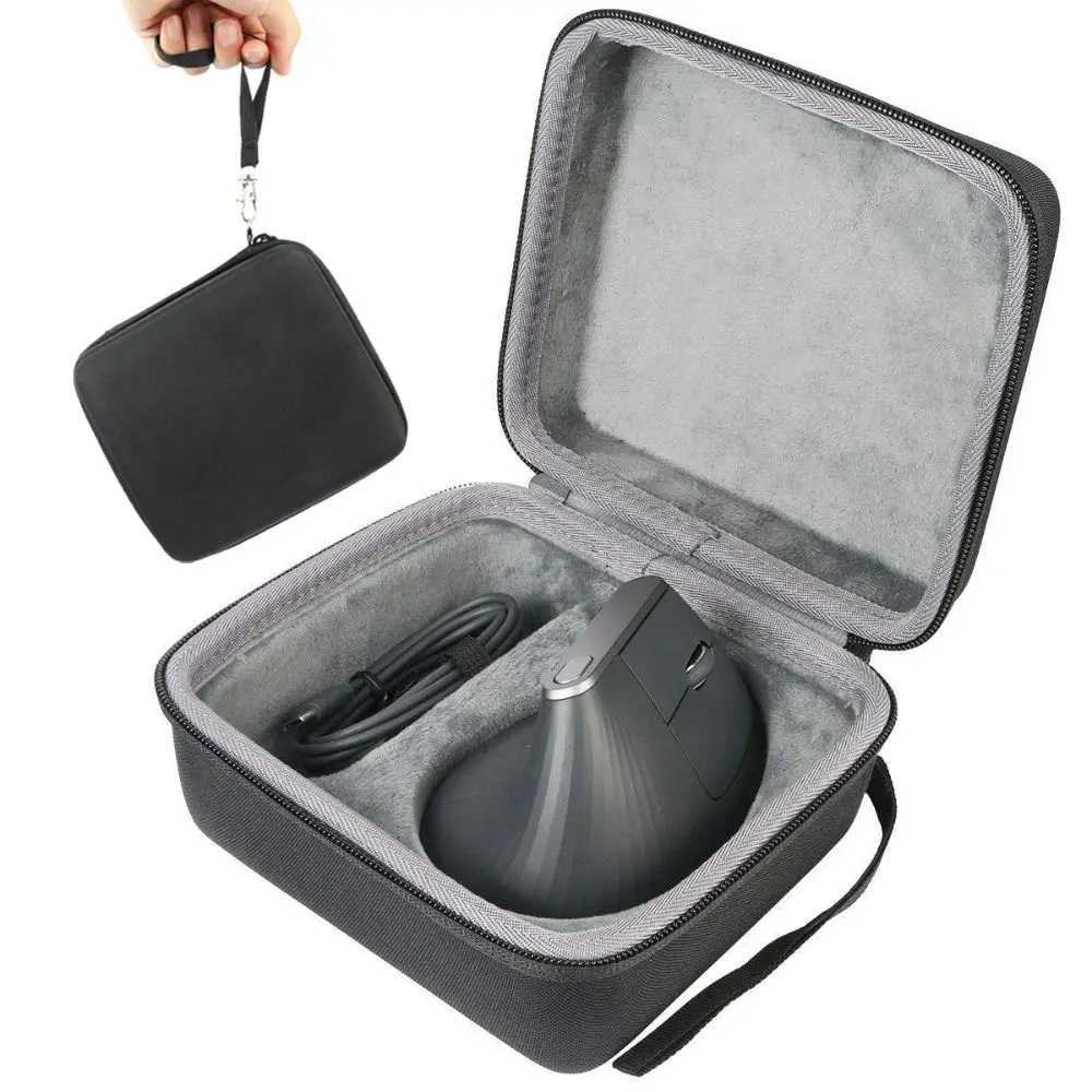 Portable Mouse Carrying Box EVA Shockproof Gaming Mice Case with Lanyard Large Capacity for Logitech MX Vertical
