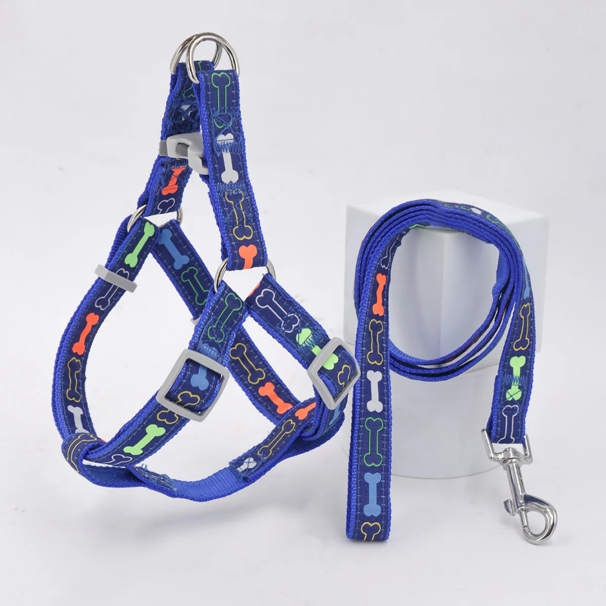 A set of cartoon bone dog harness handles for indoor and outdoor use