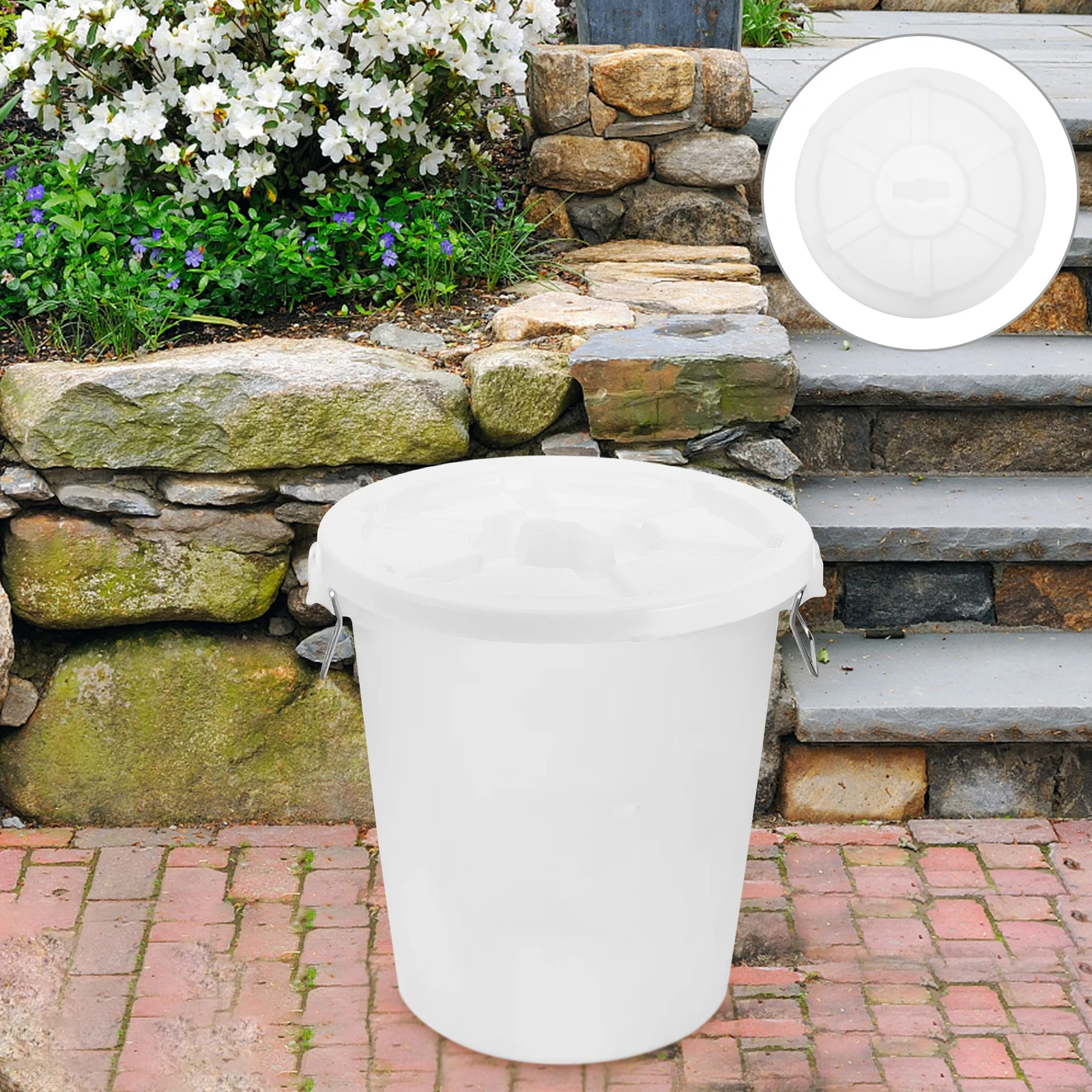 

Trash Can Lid Round Hdpe Replacement Cover For Outdoor Garden Waste Bin Storage Barrel Sealing Strong