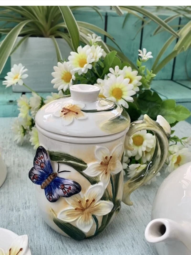 3d stereo orchid tea large ceramic office water to