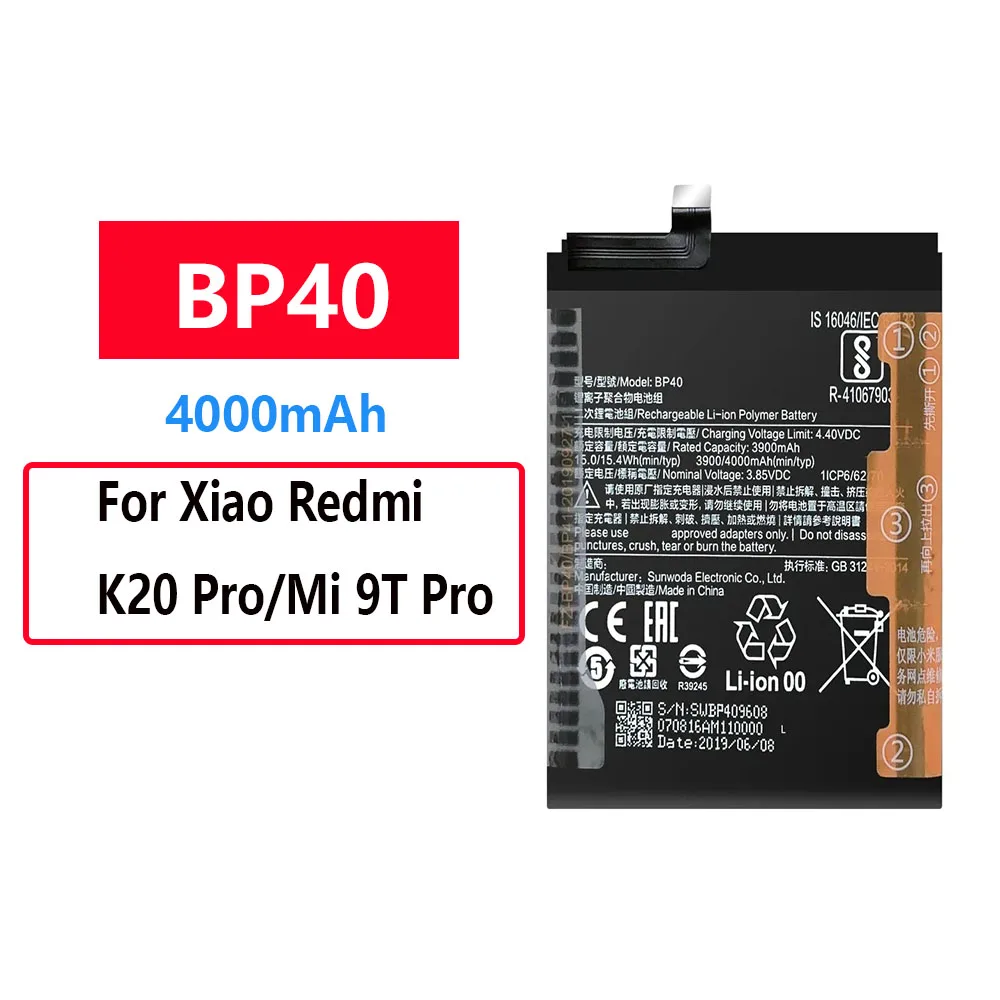 2026 year  c400mah Battery For Xiaomi Mi 9T Pro / Redmi K20 Pro 4000mAh Replacement Phone Battery +Free  ToolS