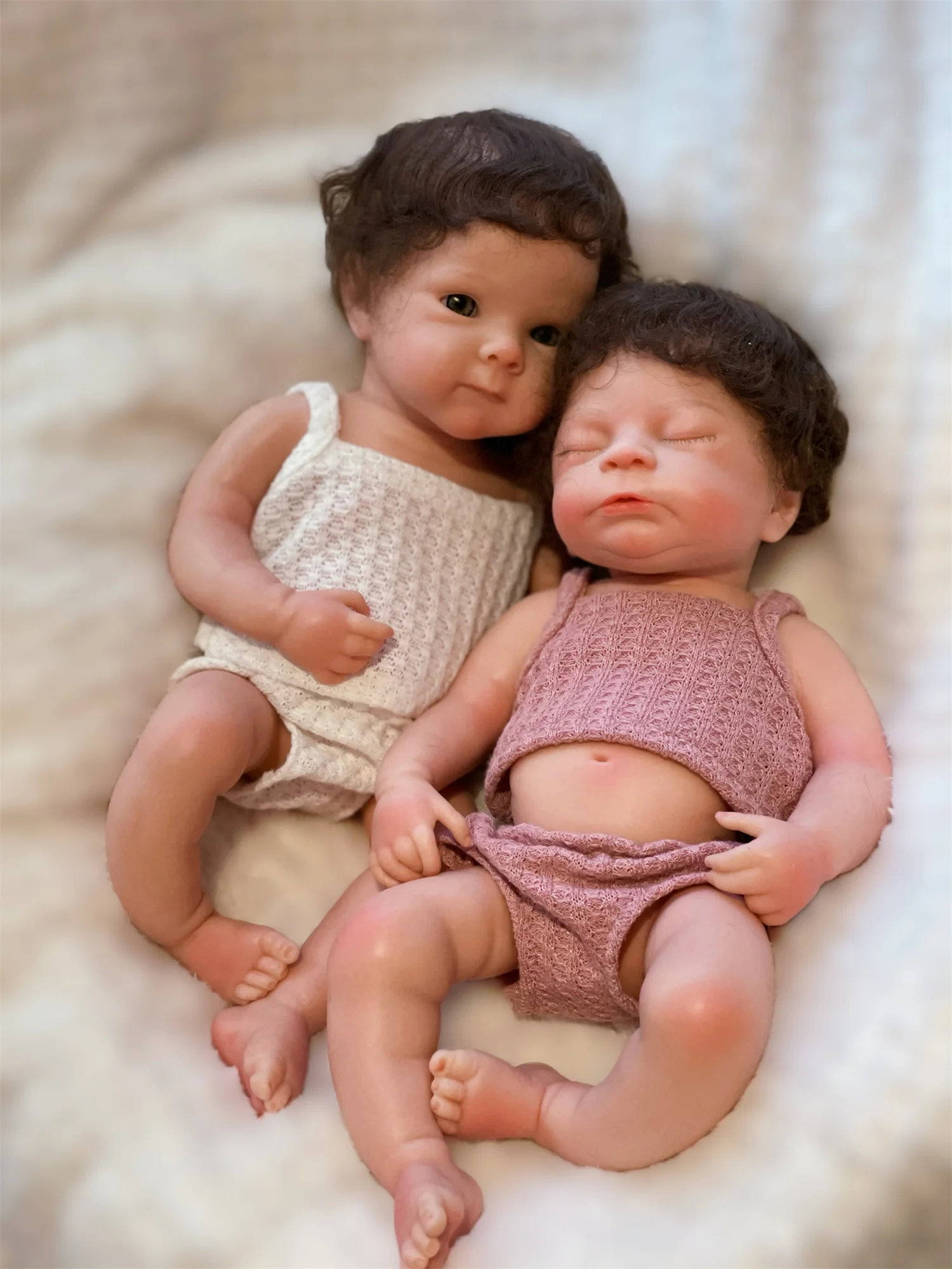 2Styles/33cm Solid Silicone Reborn Baby Girls With Rooted Hair 3D Painted Skin Soft Touch Handmade Bebe Reborn Girl