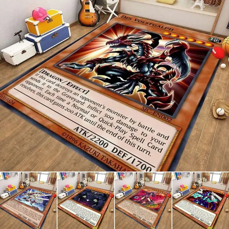 Yu-Gi-Oh MONSTER CARD Printed Carpet Room Decor Home Bedroom Floor Big Size Mat Non-slip Coffee Table Area Rug Bathroom Doormat