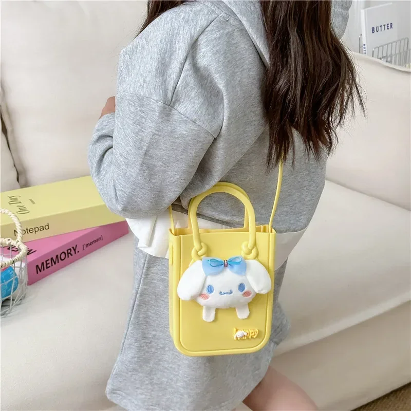 

Kawaii Kuromi My Melody Anime Ins Sanrio Plush Doll Shoulder Bag Cute Cartoon PomPomPurin Storage Bag Gifts for Girls