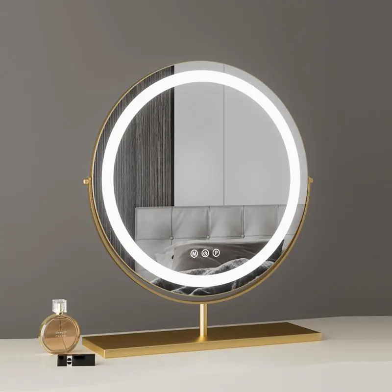 Simple  makeup mirror with lamp desktop desktop home led smart dressing mirror bedroom ins wind, beauty mirror
