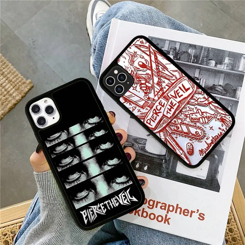 

P-Pierce The Veil Band Phone Case Silicone PC+TPU For IPhone 11 12 13 14 15 16 17 Plus Pro Max Shell