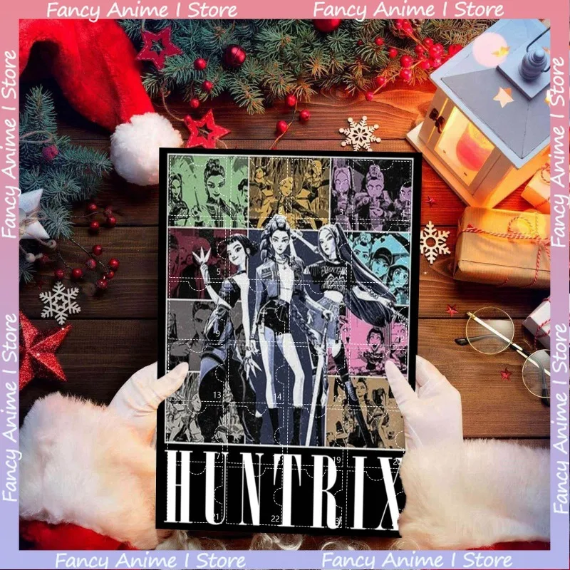 Navidad Kpop Demon Hunting 24 Uds calendario de Adviento caja ciega sorpresa 24 días calendario de cuenta regresiva de Navidad llavero caja ciega