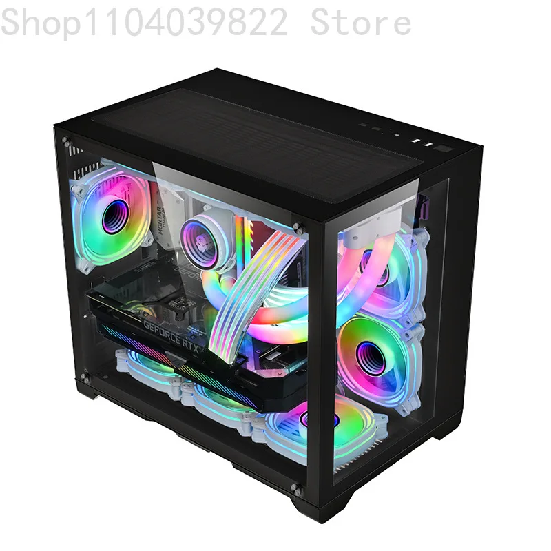 Desktop computer case, sea view room, USB 3.0 gaming side transparent case, 360 degree water cooling