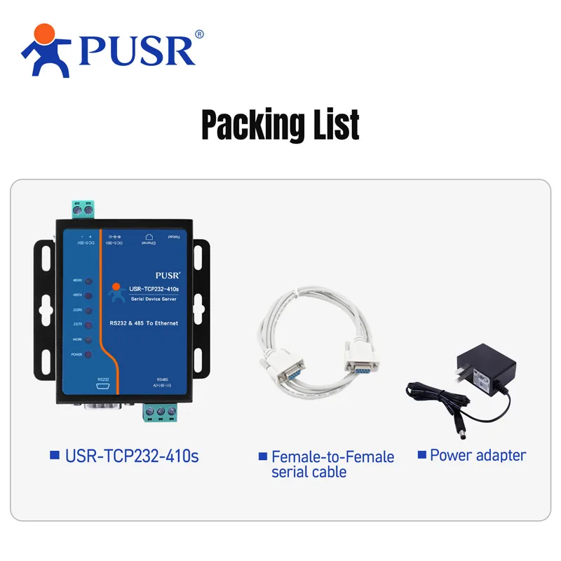 PUSR RS232 RS485 to Ethernet Converter Serial Device Server Modbus to Ethernet Modbus RTU to TCP USR-TCP232-410s