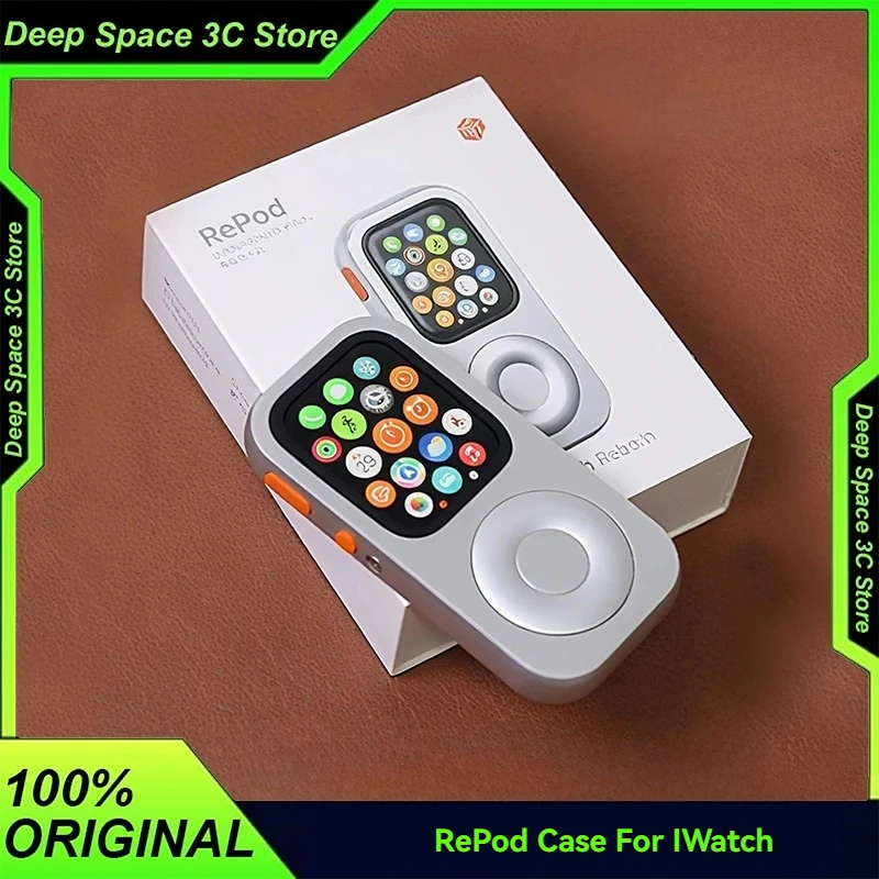 

Защитный чехол RePod из алюминиевого сплава с ЧПУ для Apple Watch Series 10/9/8/7/6 в стиле Retro Pod, 45/44/41/40 мм