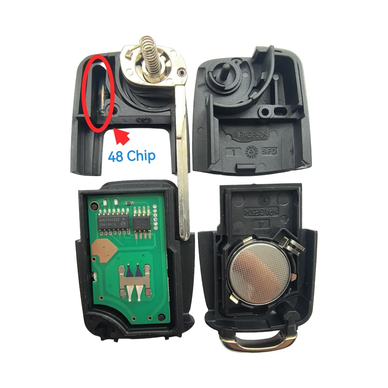 Jingxin 3Button Flip Remote Car Key Fob For VW PASSAT Polo Skoda Seat Polo/Golf/Beetle1J0959753DA/AH 1K0959753G/753N 434Mhz ID48