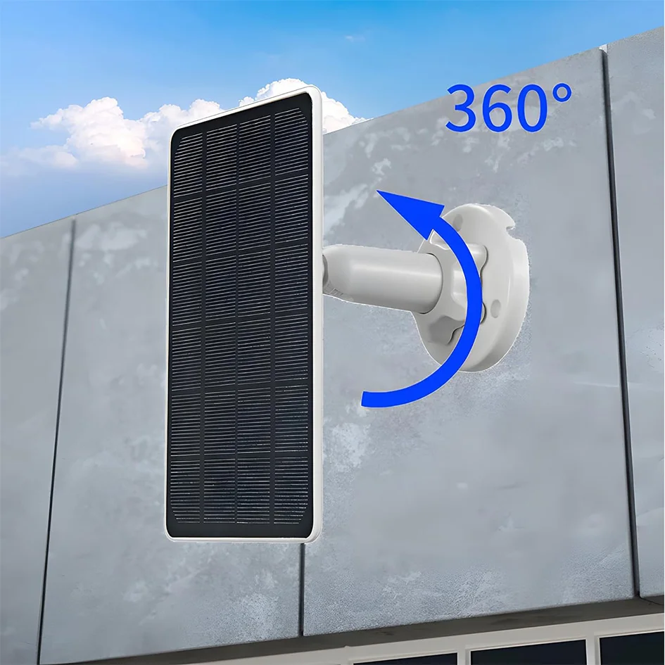 5w Solar Panel For Arlo Pro 5S 2K, Pro 4, Pro 3, Floodlight, Ultra 2, Ultra, and Go 2 Cameras, IP66 Waterproof，4m Charging Cable