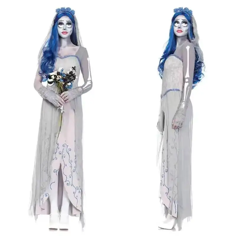 

Dress For Female Cosplay Party Devil Corpse Bride Costumes Halloween Women Scary Vampire Costume Clothes Witch Dresses