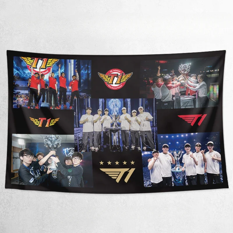 2024 T1 FAKER Poster Hanging Tapestry LOL Champion Team Background Wallpaper Esports Theme Decorative Stickers