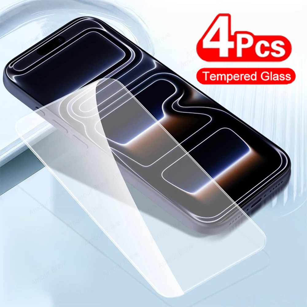 4er-Set Panzerglas für iPhone 17 Air 16 15 14 Plus 13 Mini 12 Pro – Klarer Displayschutz für iPhone 17 Pro Max Schutzglas