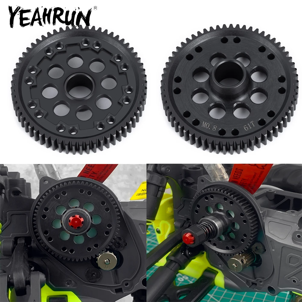 

YEAHRUN Steel Metal 61T/M0.8/32P Spur Gear Main Gear ARA3230ST1 for 1/10 GORGON Monster Truck RC Car Upgrade Parts