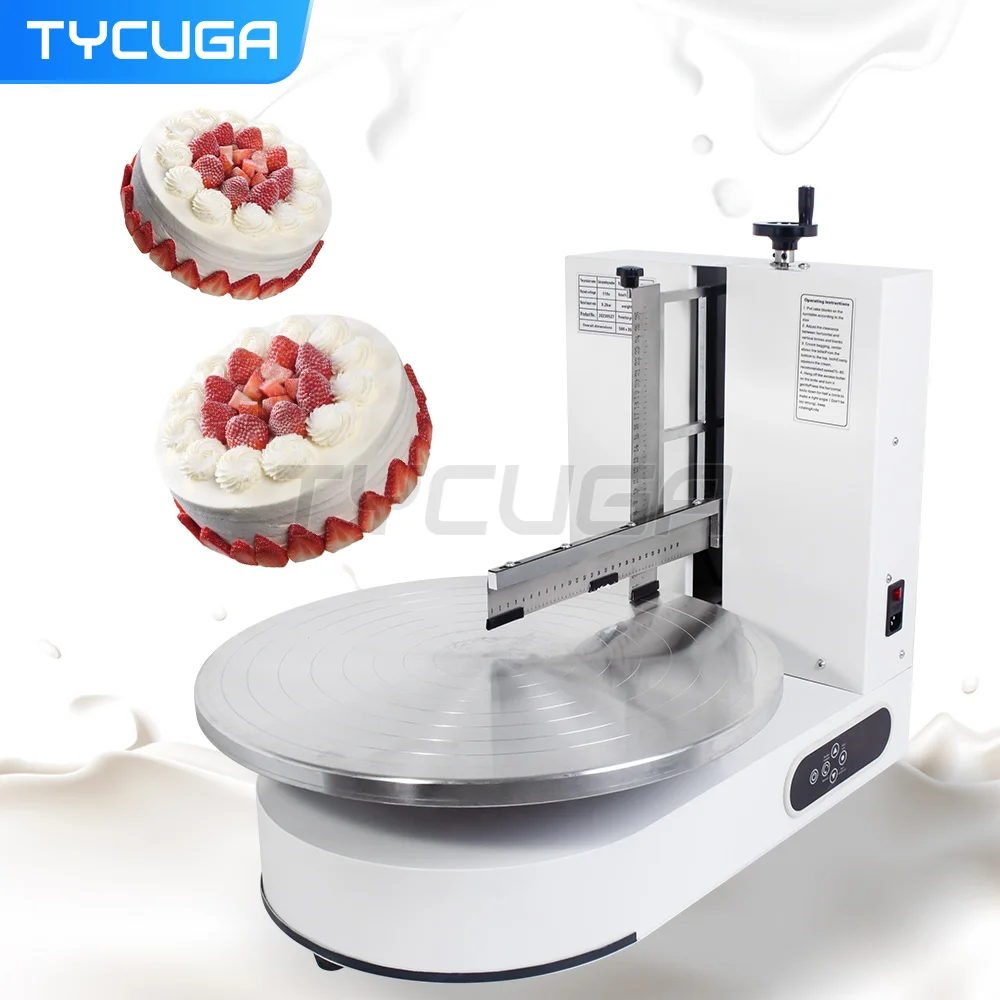 

Round Cake Cream Spreading Coating Filling Machine Semi Automatic Birthday Cake Cream Decoration Spreader Smoothing Machine