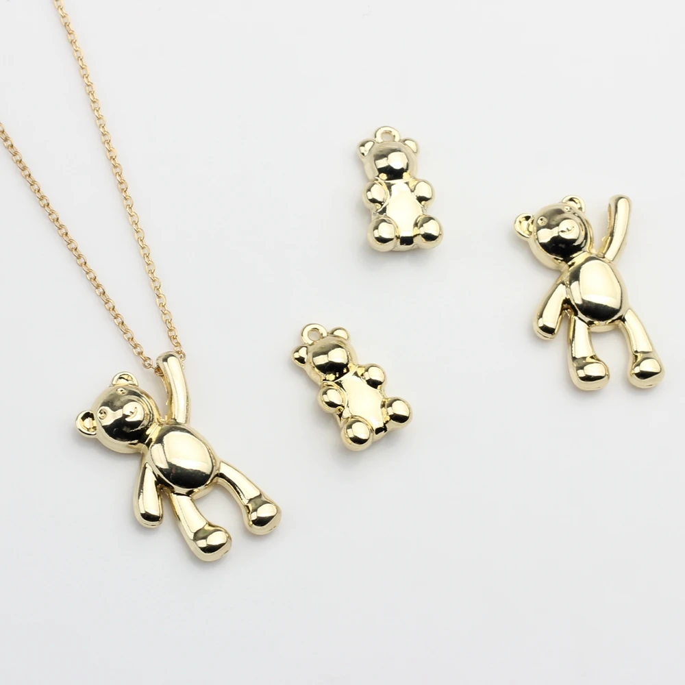 10pcs/lot Zinc Alloy Charms Cartoon Bear Charms For Diy Fashion Jewelry Earrings Making Finding Accessories
