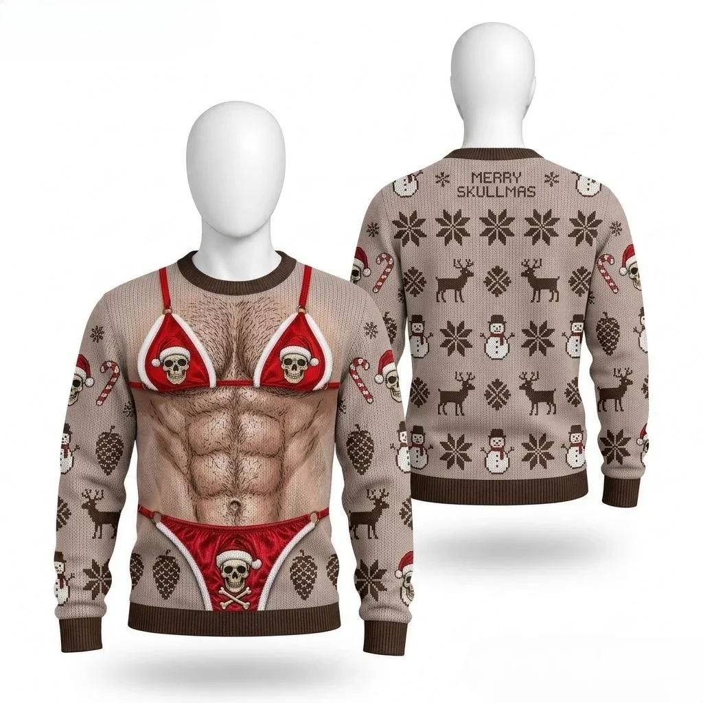 Christmas Funny Parent-Child Long Sleeve Top, Matching Fun Theme Print, Comfy To Wear, for Family Trip and Holiday Party