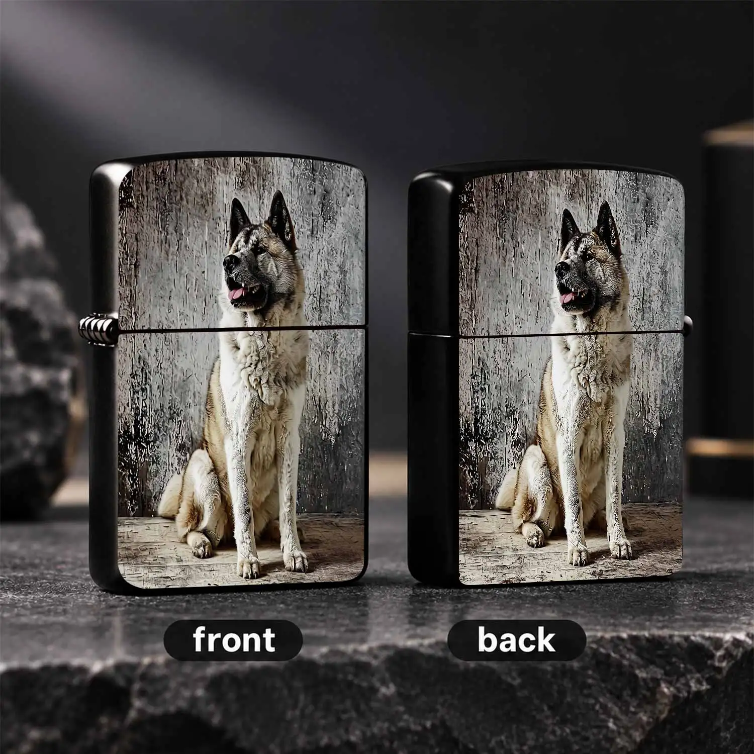 Vintage Artistic Akita Inu Print Portable Lighter, Textured Aesthetic Creative Decor Accessory, Practical Daily Companion for Outdoor Camping Travel, Ideal Gift Choice for Family and Friends, Durable Stylish Versatile It A Humorous And Inte