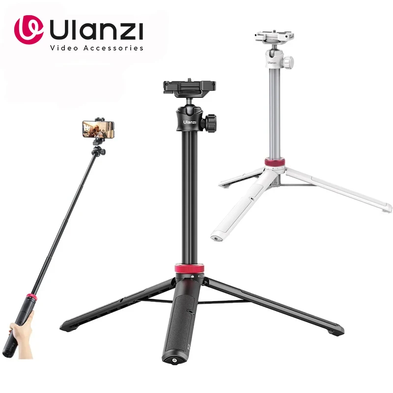 Ulanzi MT-44 Extendable Selfie Stick Vlog Tripod with Phone Clamp Holder Mount for Phone DSLR Camera Video Vlog Livestreaming