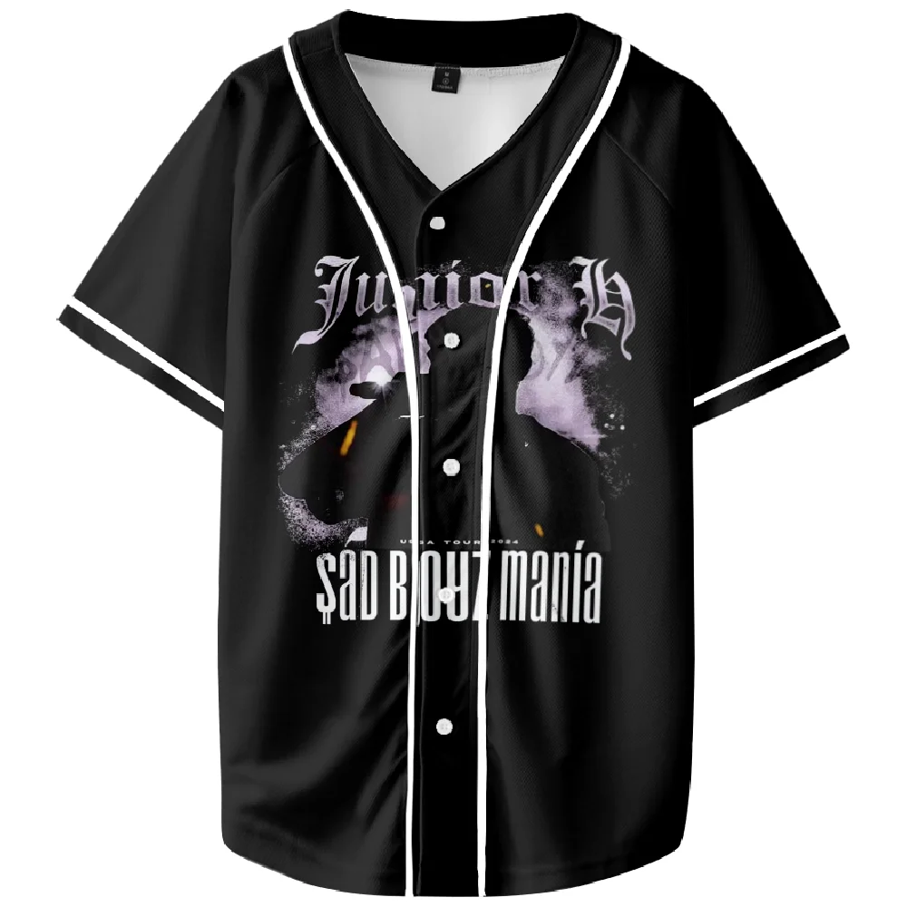 3D Junior H Merch Sad Boyz Mania Tour Baseball Jersey Unisex Short Sleeve Tee Casual Streetwear Women Men Clothes