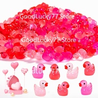 100/50pcs red pink Mini Resin duck glow in the dark Christmas and Valentine's Day Mother's Day Wedding gifts home decor ducks