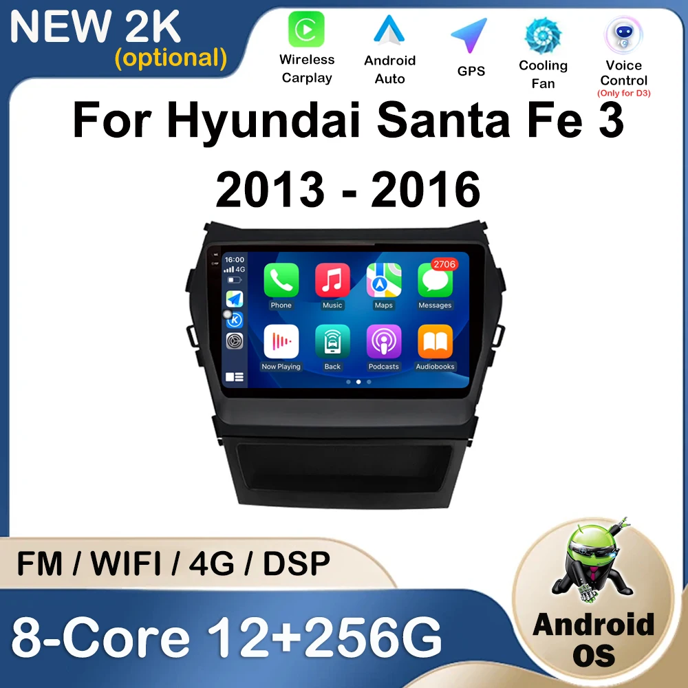 

Car Multimedia Video Player Radio Navigation GPS For Hyundai Santa Fe 3 2013 - 2016 HD Bluetooth DSP StereoTouch No 2din