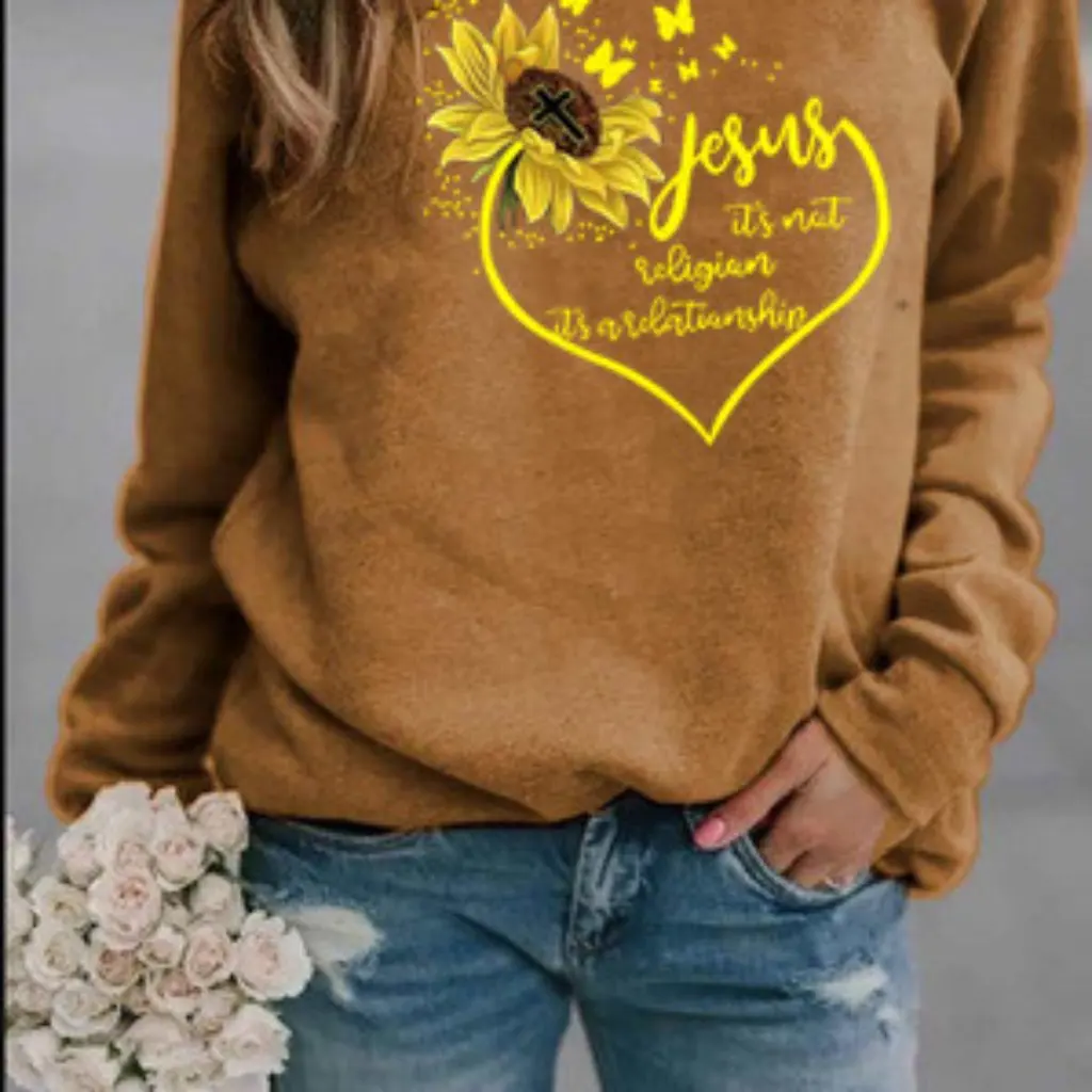 Świąteczna bluza damska z okrągłym dekoltem i kreatywnym nadrukiem liter, modny top w stylu europejskim i amerykańskim.