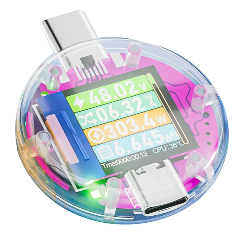 

1 Piece 48V Type-C Tester As Shown PD Digital Voltmeter Amperimetro Voltage Current Meter Volt Amp Ammeter Detector
