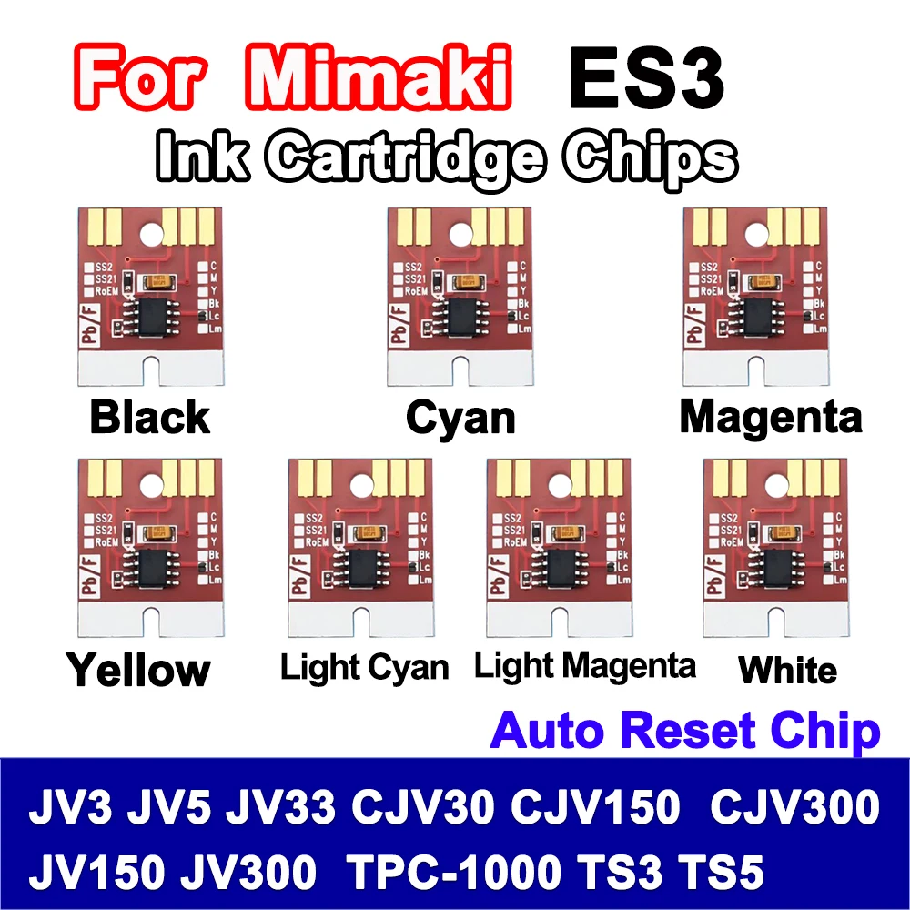 Чип автоматического сброса картриджа Mimaki ES3 для Mimaki JV3 JV5 JV33 CJV30 CJV150 CJV300 JV150 JV300 TPC-1000 TS3 TS5, постоянный чип