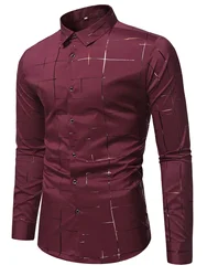 Camisa polo masculina estampada em 3D, quadriculada dourada, botão casual para negócios, roupa confortável, tendência da moda, S-6XL, novo, 2024