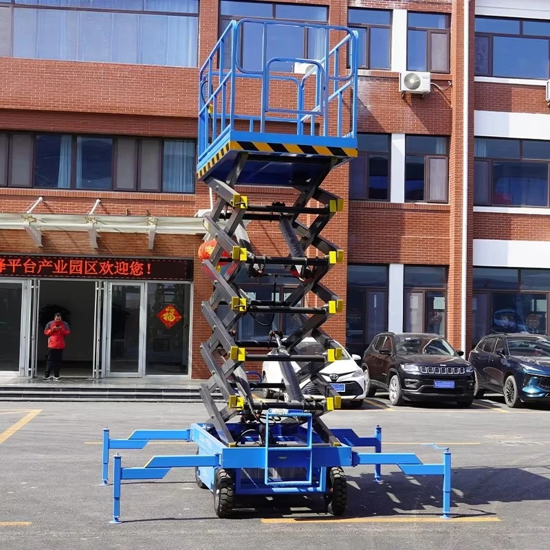 Electric Mini Self-Propelled Shear Lift New Condition Steel Workbench Lift for Retail Industries Load 300kg Scissor view 6