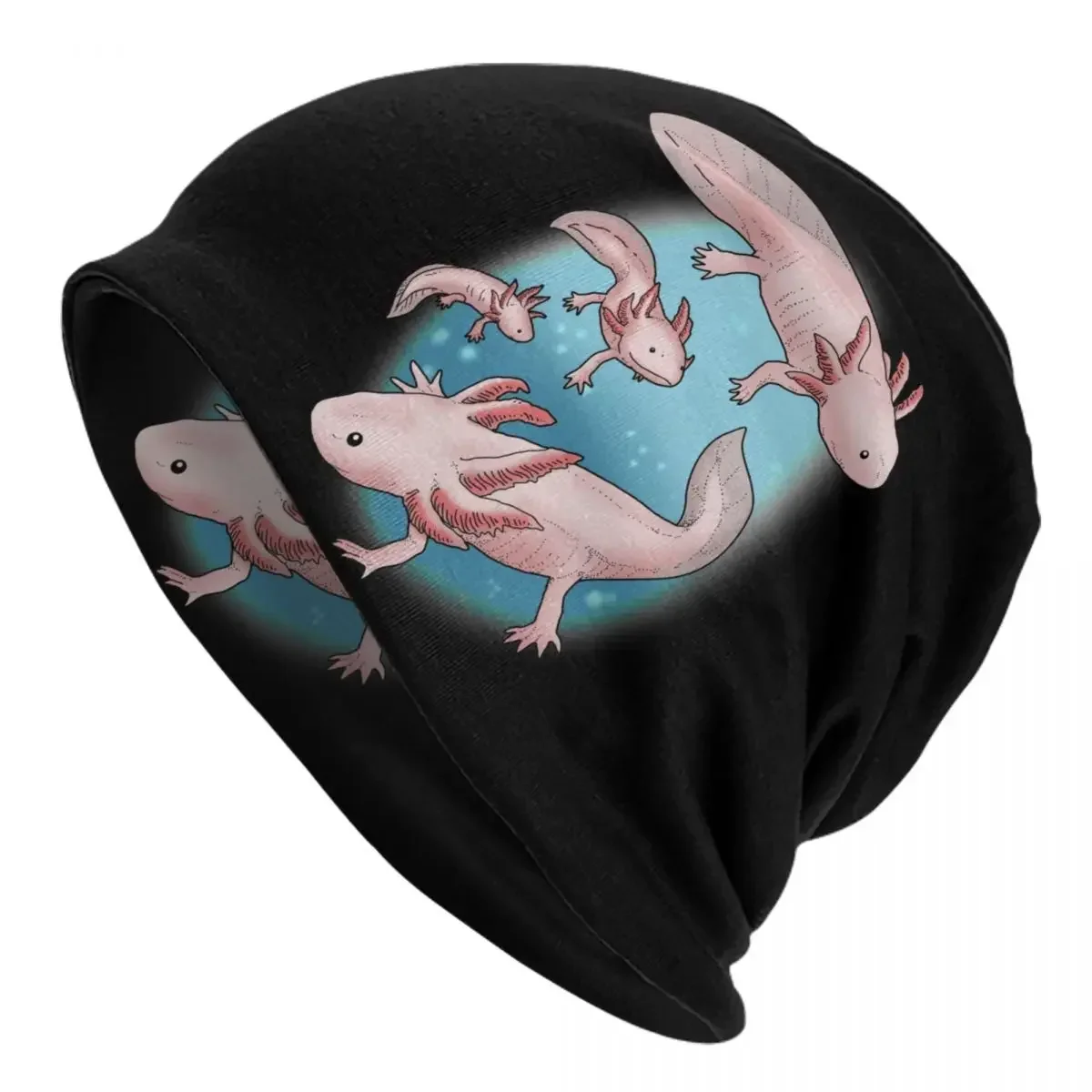 Gorro Kawaii Axolotl para niños, gorro de invierno Unisex, gorros tejidos para mujer, gorros de Hip Hop para exteriores, gorros de animales para salamandra, gorros