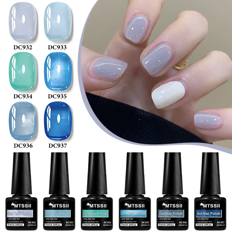 MTSSII 20/6 pièces Mambo gelée Gel vernis à ongles ensemble menthe herbe vert Transparent Nail Art Gel fournitures pour ongles ongles Gel vernis Kit