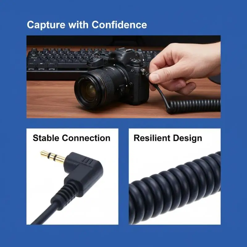 N3 2.5mm Shutter Release Cable 2.5mm Remote Trigger Cord for Z5 Z6 Z7 Z6II Z7II D5300 D7500 Remote Switch Connection Wire
