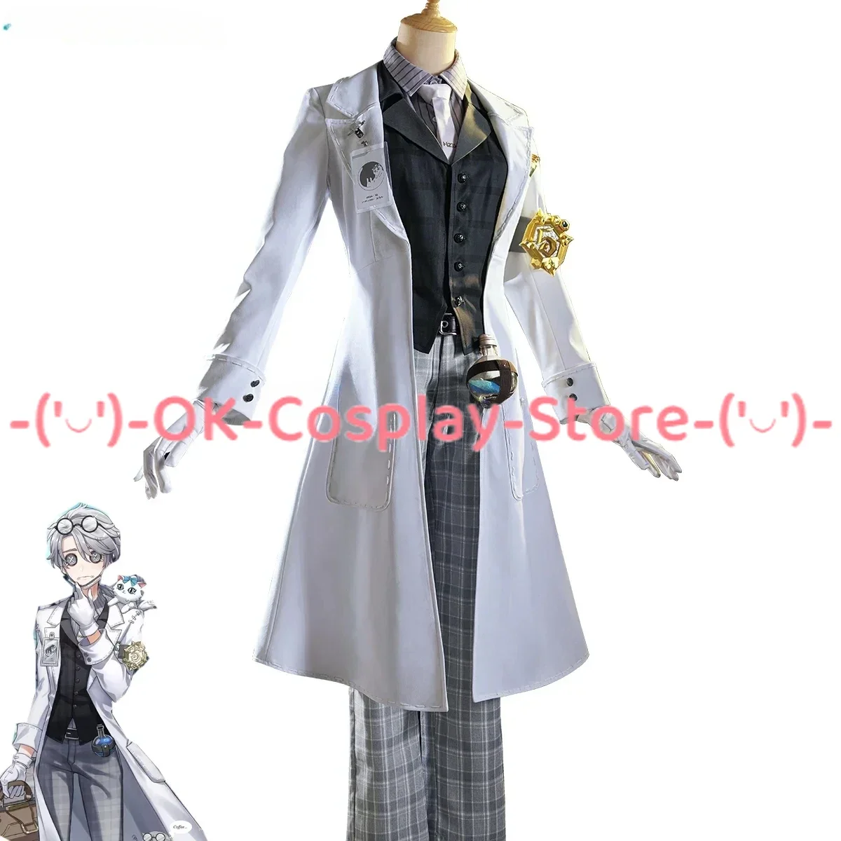 Game Identity V Embalmer Aesop Carl Cosplay Costume Party Suit Coat Shirt Vest Pants Halloween Outfit Anime Clothing Custom Made