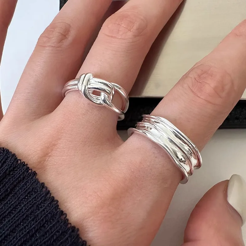 Exquisite 925 Silver Open-Ended Knot Ring – A Stylish Accessory for Women for Weddings and Parties