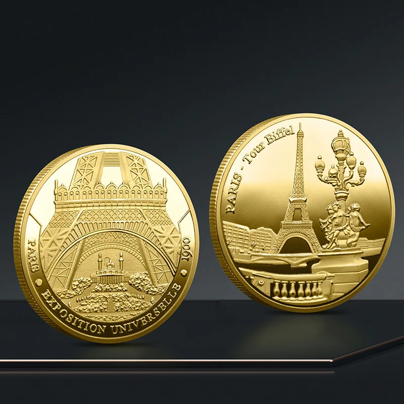 Paris Eiffel Tower Coin Travel Collection Commemorative Coins Non-Currency Souvenir Metal Collection Gift